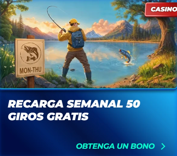 Recarga semanal y recibe 50 giros gratis