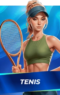 Female tennis player holding racket