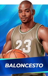 Basketball player with orange ball